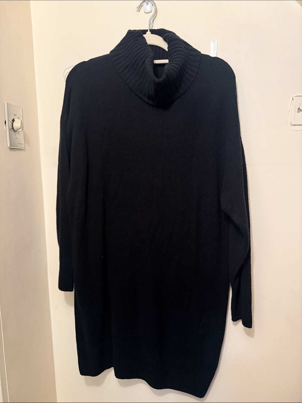 Womens Black Turtleneck Sweater Dress